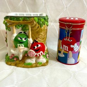 Mara M&M Ceramic Planter & Bonus 2011 Tin